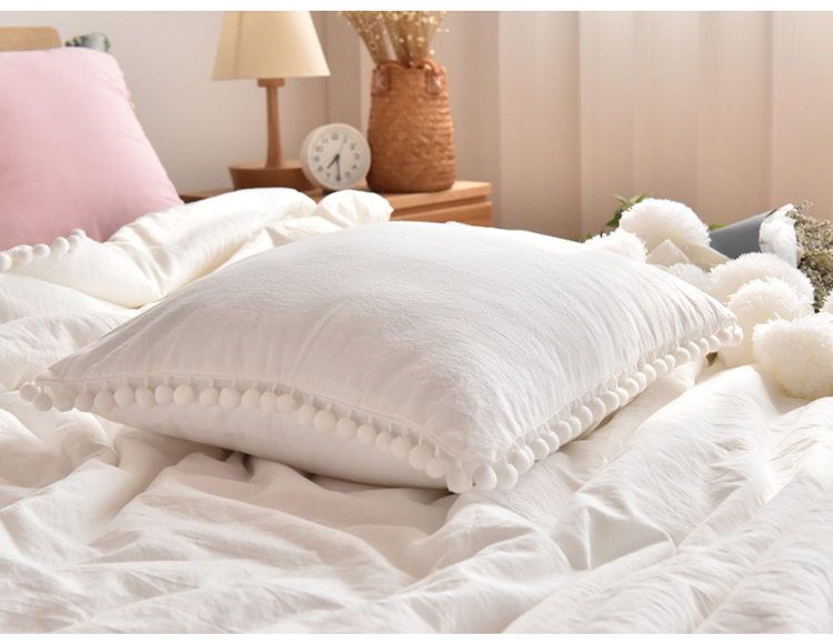 Hàn quốc Công Chúa Phong Thủy Bông Bóng Pillow Case Net Màu Đỏ Duy Nhất Tóc Bóng Phong Bì Cotton Bông Gối Trường Hợp Duy Nhất