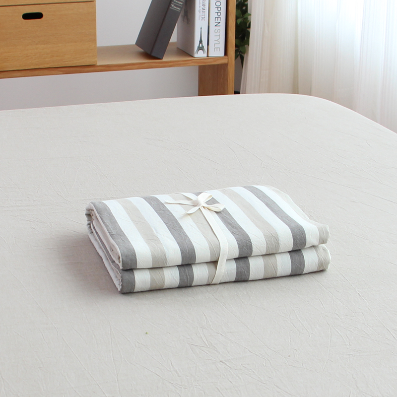 Bông rửa quilt cover Scorpio cotton quilt bìa đơn giản màu rắn sọc kẻ sọc cotton quilt cover bộ đồ giường