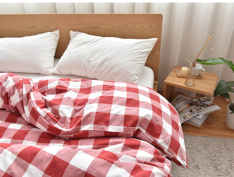 Bông rửa quilt cover Scorpio cotton quilt bìa đơn giản màu rắn sọc kẻ sọc cotton quilt cover bộ đồ giường