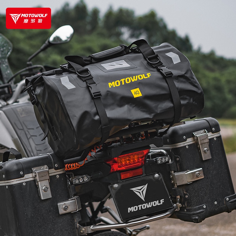 Modo Wolf Motorcycle Riding Bag, Rear Tail Bag, Waterproof Bag, Rider Bag, Rally Car Hanging Bag, Pannier Bag, Large Capacity Motorcycle Travel Bag
