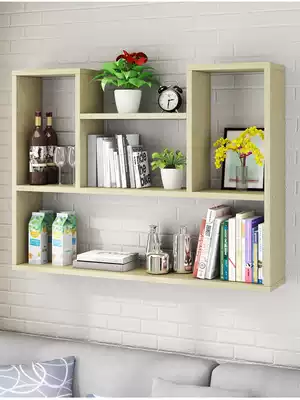 Wall shelf Wall Wall storage cabinet wall cabinet modern simple solid wood bookshelf creative grid