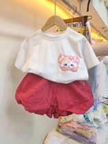 Girls Summer Flower Shorts 2022 new pumpkin pants