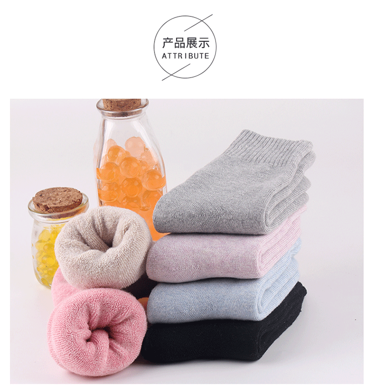 Vớ dày của phụ nữ mùa thu và mùa đông dày và ấm nhung ống cotton mùa đông vớ mùa đông terry vớ phụ nữ Hàn Quốc tất bông xù nam