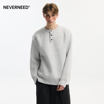 Neverneed henry collar pullover sweater for men and women Neverneed henry collar pullover sweater for men and women