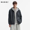 NEVERNEED American cleanfit hooded sweatshirt for men and women boxy short double zipper contrast cardigan jacket