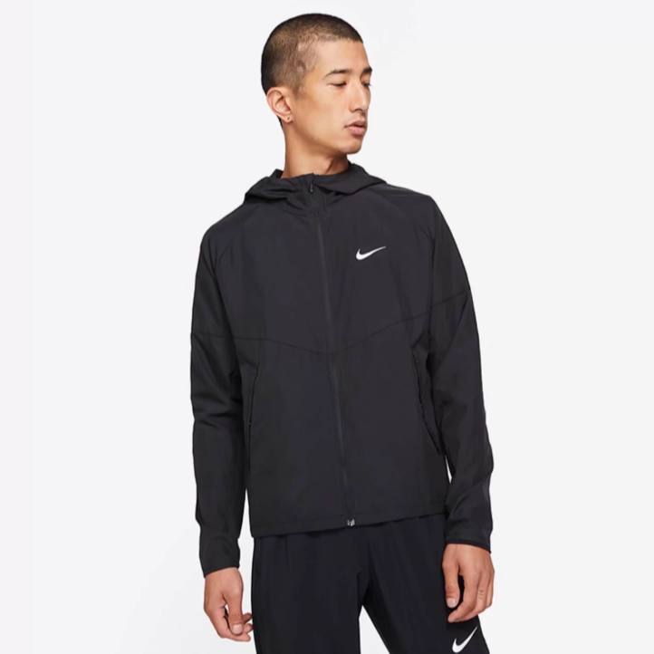Nike/Nike Reflective Logo Printed Woven Sports Hooded Jacket Spring Black Dd4747-010