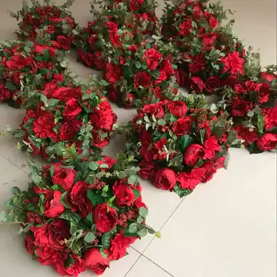 Peony Rose Road Flower Flower Wedding Arrangement Tai Road Flower Wedding Props Road Flower Roman Column Flower Ball