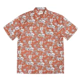 Ретро пляжная рубашка для влюбленных, короткий рукав, в американском стиле, оверсайз