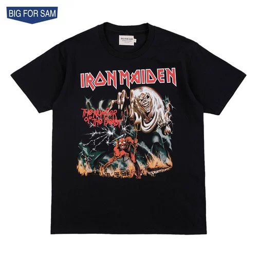 Ретро металлическая базовая футболка с коротким рукавом в стиле хип-хоп, в американском стиле