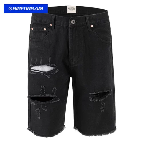BIG FOR SAM Черные летние шорты, джинсовые штаны, европейский стиль
