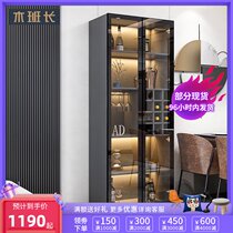  Small wine cabinet Modern simple household dining side cabinet Italian light luxury wine cabinet wall living room glass door high-end locker