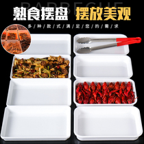 High temperature resistant melamine tray buffet display plate cold dish cooked food plate hot pot pastry fruit cut stainless steel display plate