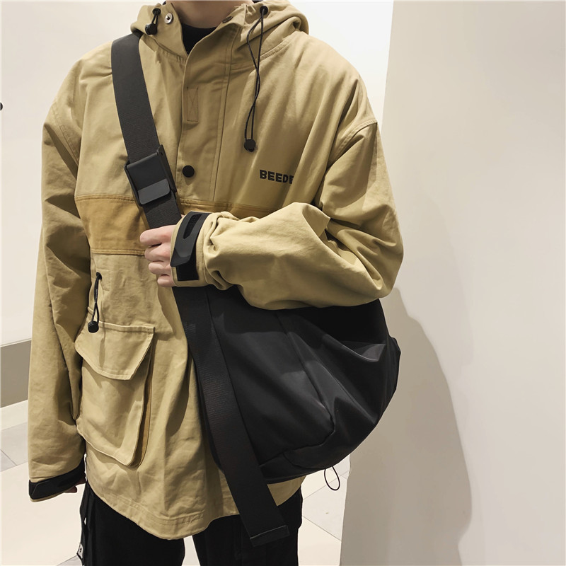 Day Series Large Capacity Diagonal Satchel for men's locomotive Tide Cards Tooling Sports Bag Women Casual minimalist Single-shoulder differential bag
