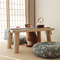 Floating window table antique small tea table day style solid wood kang table balcony simple Nordic computer desk short table tatami tea table