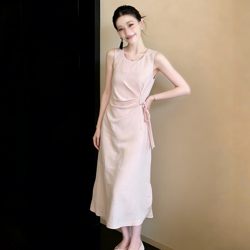 Petite Women's Vest Dress 2026 New Design Sleeveless Particularly Beautiful Waist-Cinching Mini Dress for Women in Summer