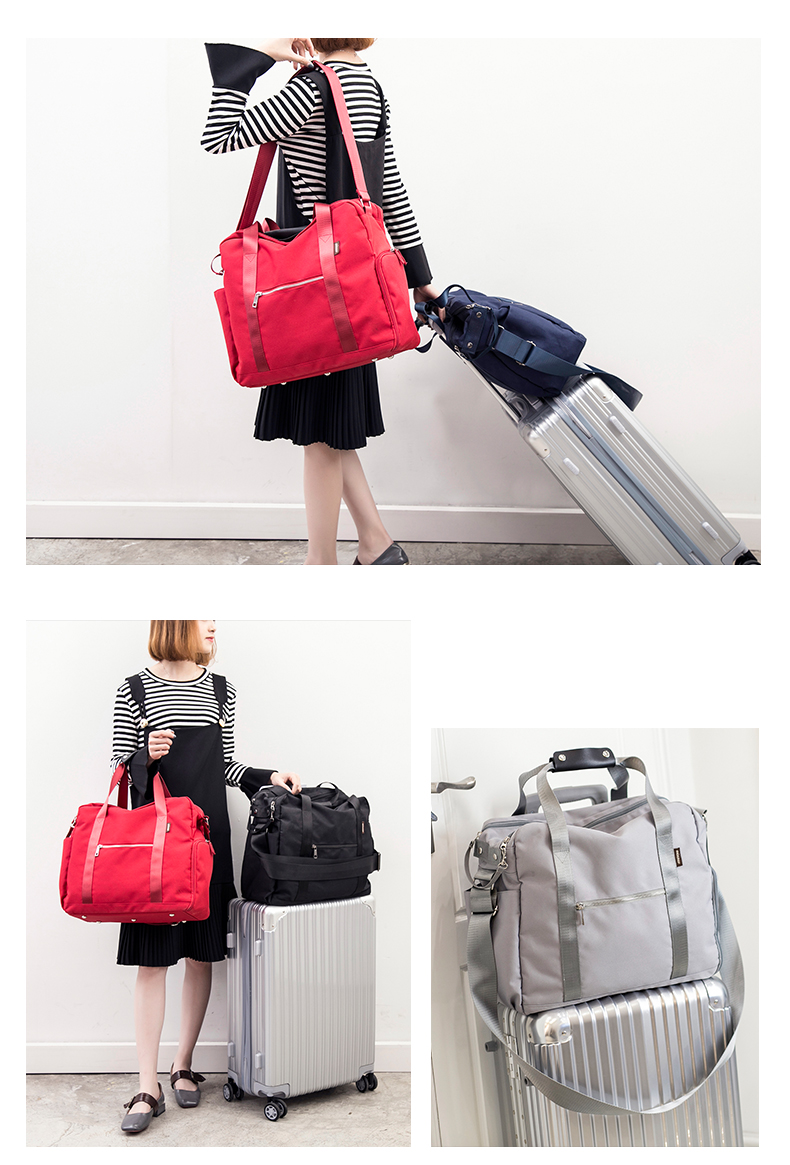 Túi du lịch xách tay nữ dung lượng lớn túi lên xuống túi duffel không thấm nước có thể được đặt túi hành lý xe đẩy túi du lịch nam - Túi du lịch túi du lịch cao cấp