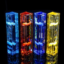 Long hot-melt colored transparent bricks solid glass bricks ice pattern pickled square frosted crystal bricks perforated partition wall