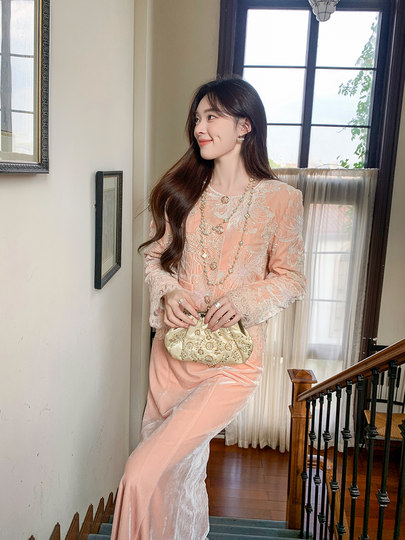 GERTCOREL2025 nuevo invierno nuevo estilo chino industria pesada terciopelo noble chaqueta acolchada traje de algodón para mujeres