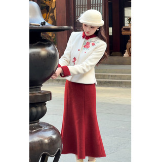 Gertcorel2025 neuer winter neuer chinesischer bestickter daunenjackenrockanzug damen-high-end-toastanzug