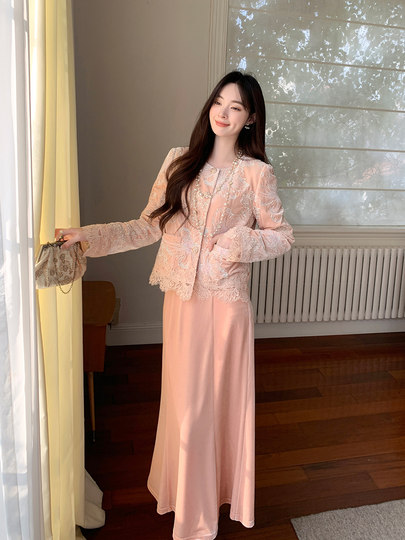 GERTCOREL2025 nuevo invierno nuevo estilo chino industria pesada terciopelo noble chaqueta acolchada traje de algodón para mujeres