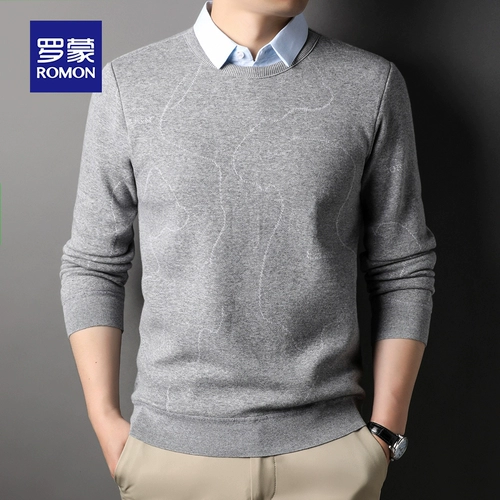 Трикотажный комплект, свитер, осенняя демисезонная приятная телу рубашка, круглый воротник