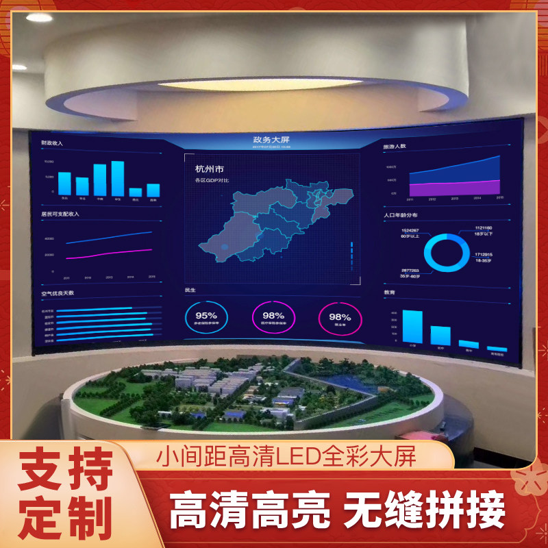 LED indoor full color display P1.25P2.5 small pitch stage advertising conference outdoor seamless custom screen