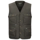 Trung niên xuân và mùa thu ngoài trời nhiều túi nam cotton thoáng khí vest vest vai câu cá phóng viên vest vest áo khoác đông nam