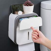 Xinjiang toilet paper towel box toilet toilet paper rack wall-mounted suction paper box free of punch creative proof