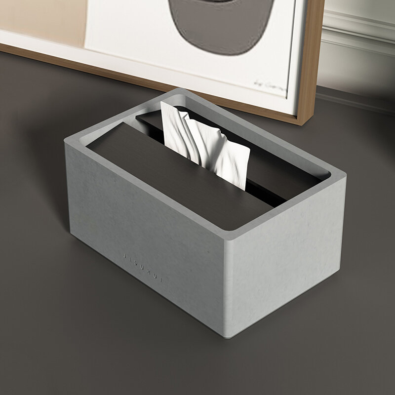 A few degrees of gray Nordic ins style creative tissue box living room home hotel simple high-end light luxury toilet paper box ornaments