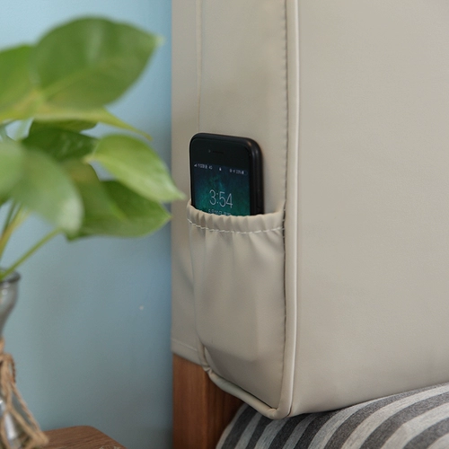 得客乐 Северная европейская мягкая сумка прикроватной кровати -это двойная кровать татами на задней части стены, самостоятельная головка, кожаная кожа