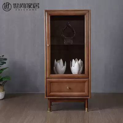 Shishang Yaxuan full solid wood small wine cabinet Nordic modern simple living room accessories cabinet storage locker