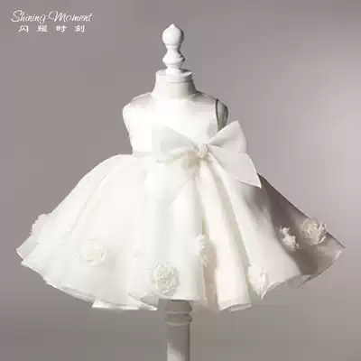 Shining Moment Princess dress baby girl foreign pie dress 100 days full moon girl week baby baby Autumn dress