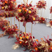 hun qing hua rows flowers hun li tang stage CATWALK lu yin hua high-end simulation silk strips to row flower arrangements