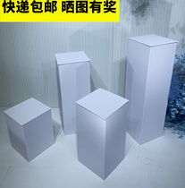 New wedding props folding board solid color square column welcome platform wedding road guide square dessert stage decoration