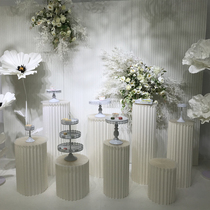 Wedding props deformation folding cylindrical wedding paper art Road introduction stage decoration window beauty Chen set table dessert table