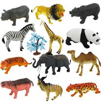 Simulation rubber wild farm animal model toy kindergarten cognitive childrens toy teaching aids set