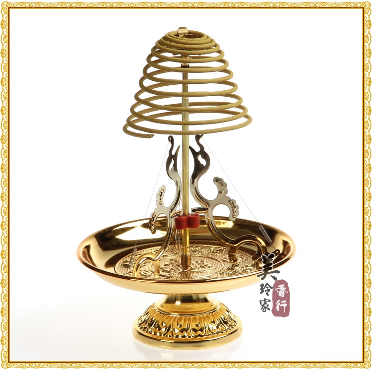 Ring incense stand support frame retractable is not afraid to return to the tide of the day to grow incense tray tower incense stand golden frame
