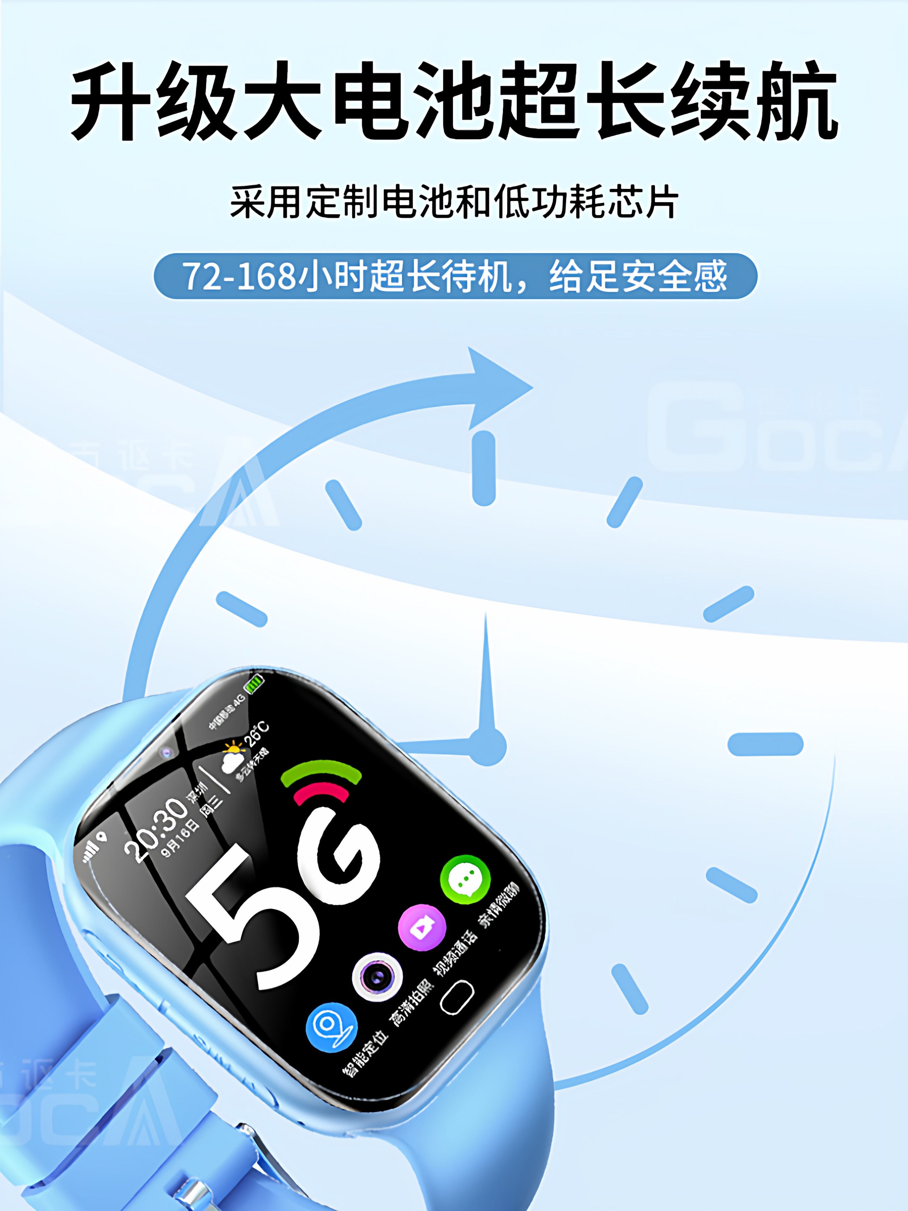 [99% of Parents' Choice] 5g Full Network Children's Phone Watch for Teenagers, Middle School Students, High School Students, Video Calls, Wifi, No Games, Can Only Make and Receive Calls, Waterproof, with Location Tracking for Boys and Girls