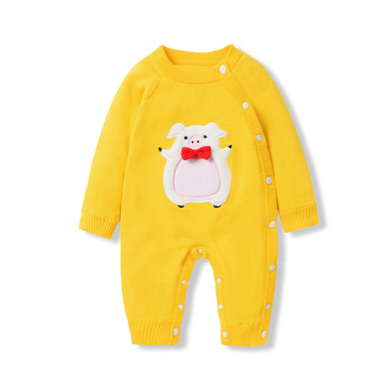 baby spring autumn newborn autumn pig children's full moon sweater pure cotton