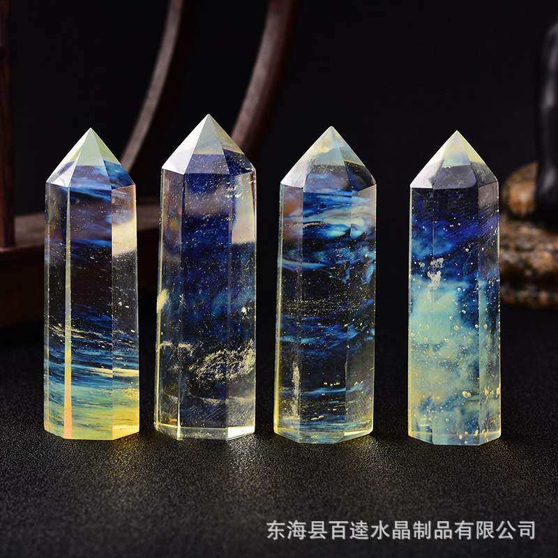 天然石英石黃熔鍊石水晶柱單尖六棱柱能量柱消磁石擺件人物百逵標價是基本價格 具體價格詢問賣家 Yahoo奇摩拍賣