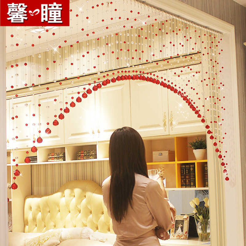 Bead Curtain Crystal Partition Window Living-room Aisle Door Curtain Wedding Wedding Decoration Xuanguan Make-up Room Hanging Curtain beads Free From Punch