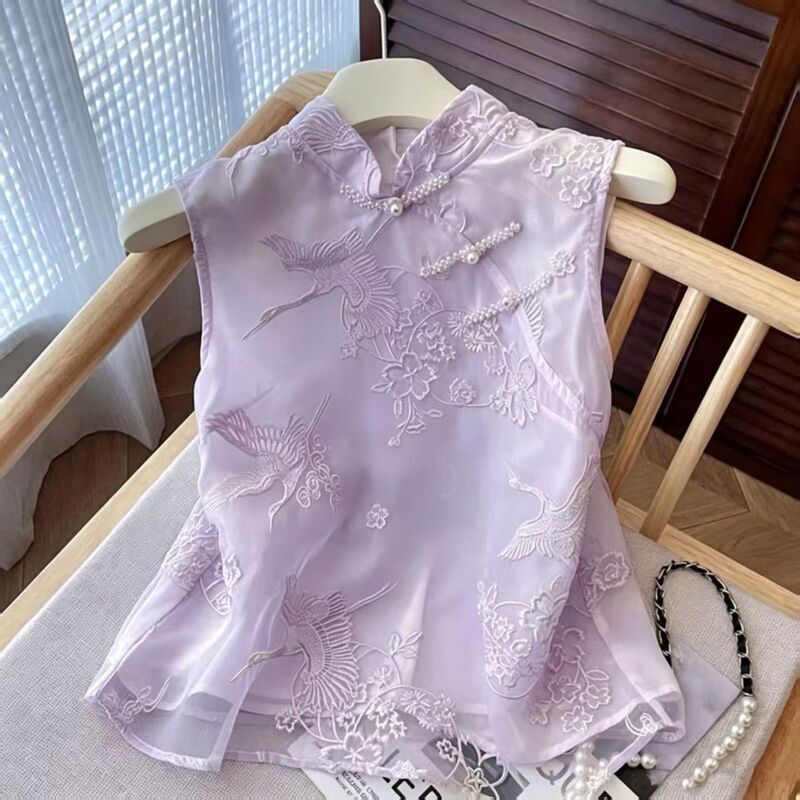 New Chinese-Style Retro Heavy Embroidery Vest for Women, Summer New Model, Fairy-Like Single-Breasted Outerwear, Slimming Top