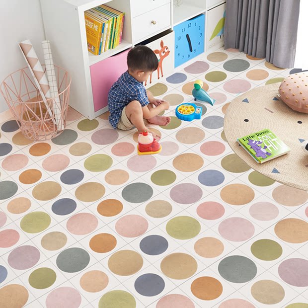 Nordic Modern Flower Brick Color Round Dot Art Tile Kitchen Flower Sheet Makeup Room Floor Tiles Living-room Background Wall 200