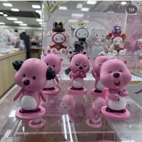 Розовая кукла, настольная милая фигурка, Южная Корея, енот