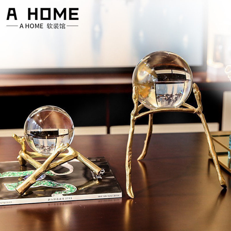 Crystal ball decoration Nordic style decoration living room TV cabinet bookcase office American wine cabinet home decoration