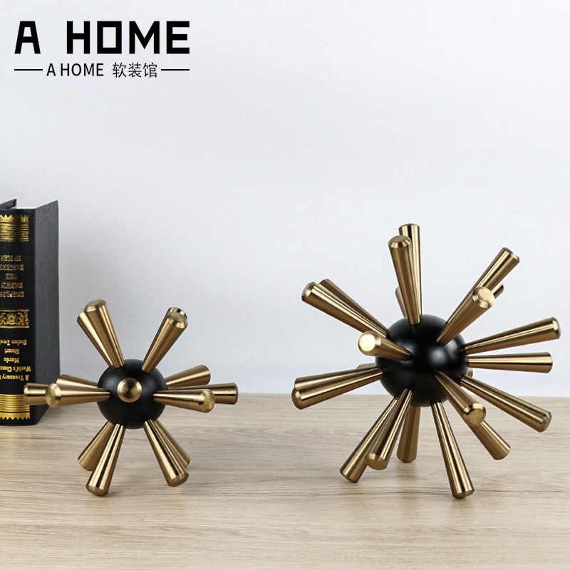 Modern creative metal ball decoration model room alloy decoration living room study abstract creative light luxury decoration decoration