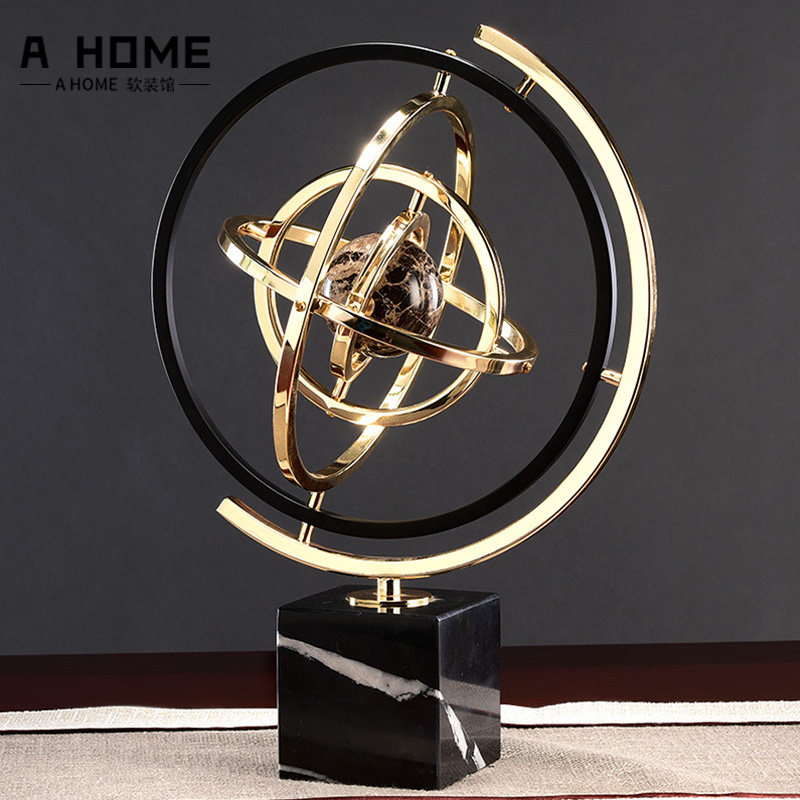 Marble globe decoration European-style model room decoration living room decoration study TV cabinet porch decoration