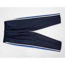 Single-layer school uniform pants with mesh Spring and autumn sliding material navy blue winter plus velvet blue and white bar Navy blue two bars