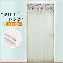 Anti-mosquito curtain Velcro-free installation summer home lace sticky buckle bedroom interior self-priming non-perforated yarn curtain