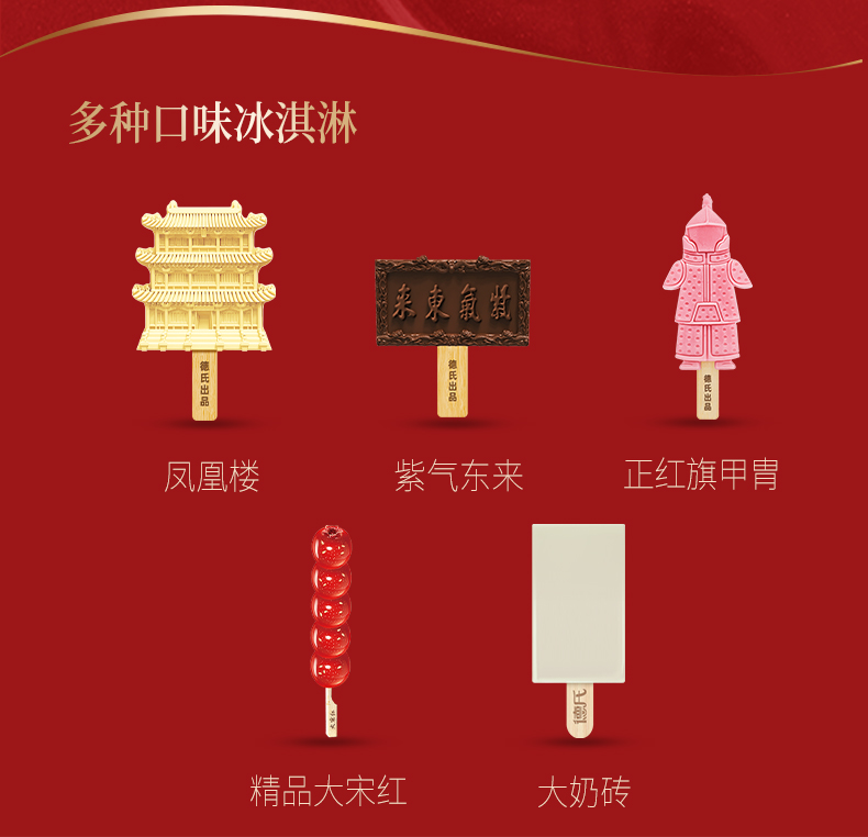 德氏&沈阳故宫联名款 鲜牛乳冰淇淋 10支装 图2